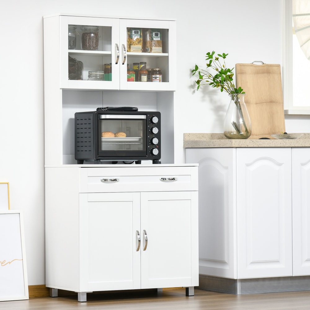 Buffet HOMCOM portes ouvertes sur les étagères réglables
