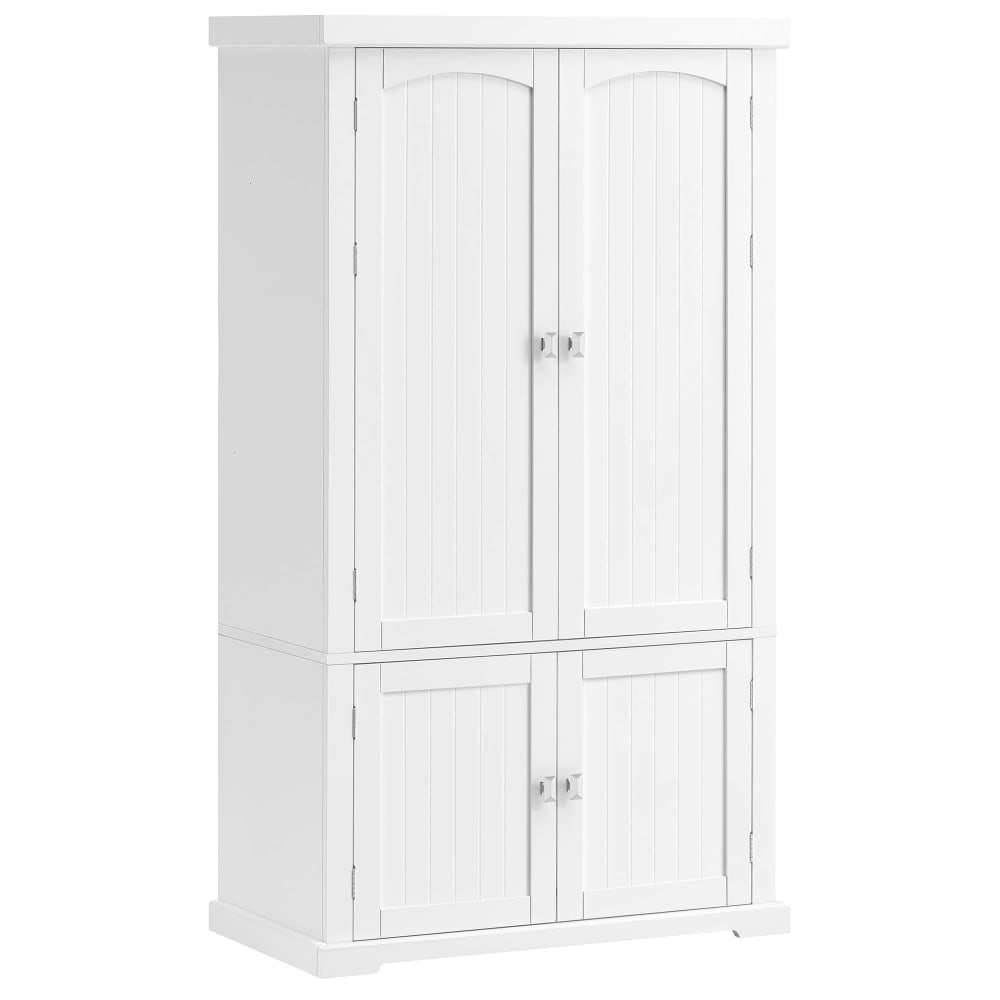 Buffet haut de cuisine HELAN blanc 76 cm à portes lambris