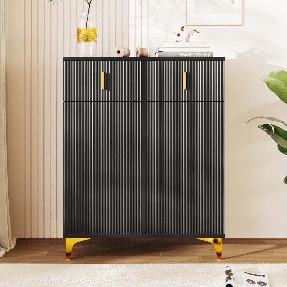 Buffet URBAN MEUBLE portes ouvertes sur les étagères