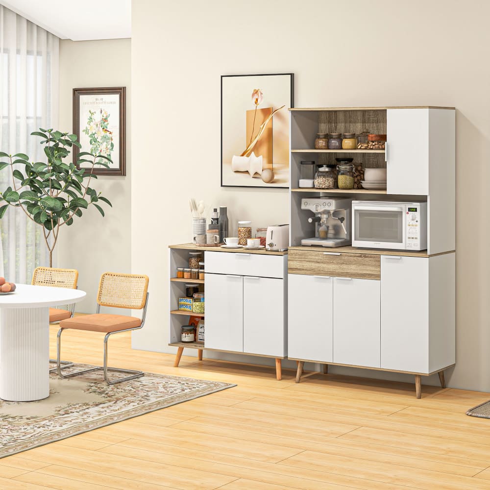 Buffet HOMCOM portes ouvertes sur les étagères réglables