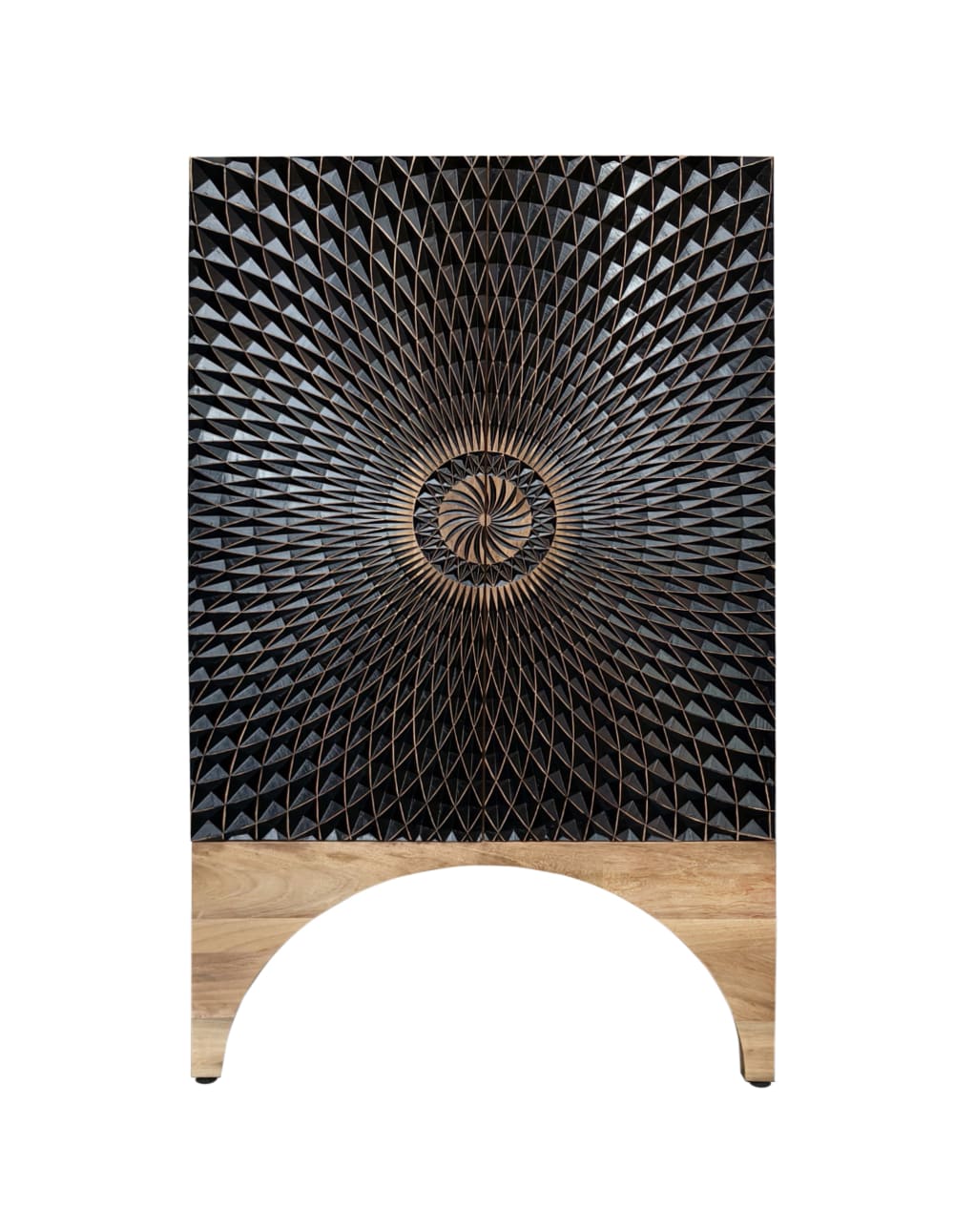 Buffet haut GEESE HOME en bois massif 2 portes noires 80 cm