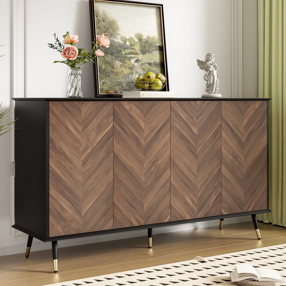 Détail du motif chevron des portes du buffet URBAN MEUBLE