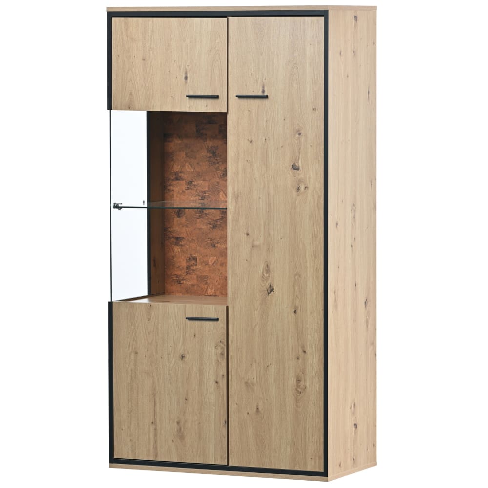 Buffet haut vitrine URBAN MEUBLE de 150 cm avec éclairage LED