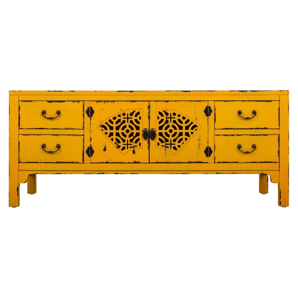 Détail des portes ajourées du buffet MAKALU