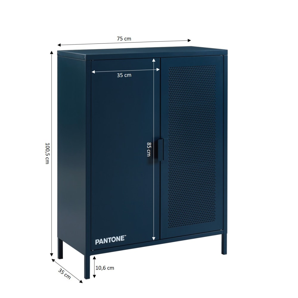 Buffet PANTONE portes ouvertes sur son volume de rangement