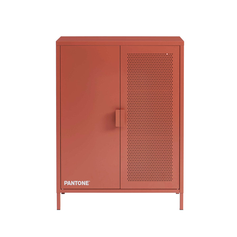 Buffet haut PANTONE en métal terracotta 75 cm de style industriel