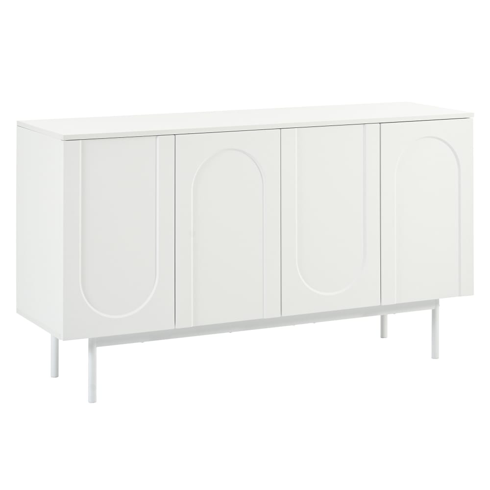 Buffet enfilade URBAN MEUBLE blanc 140 cm à portes cintrées
