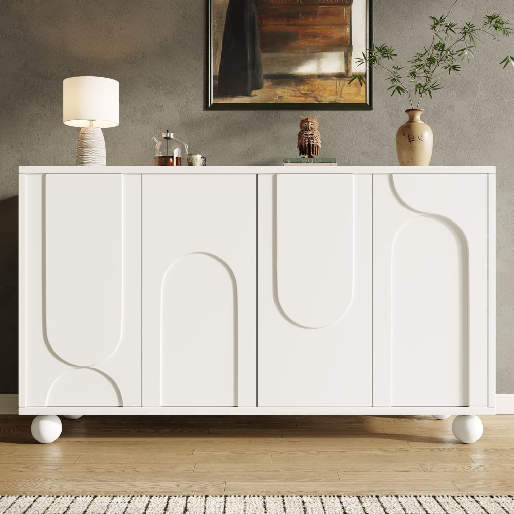 Buffet URBAN MEUBLE ouvert sur ses étagères réglables