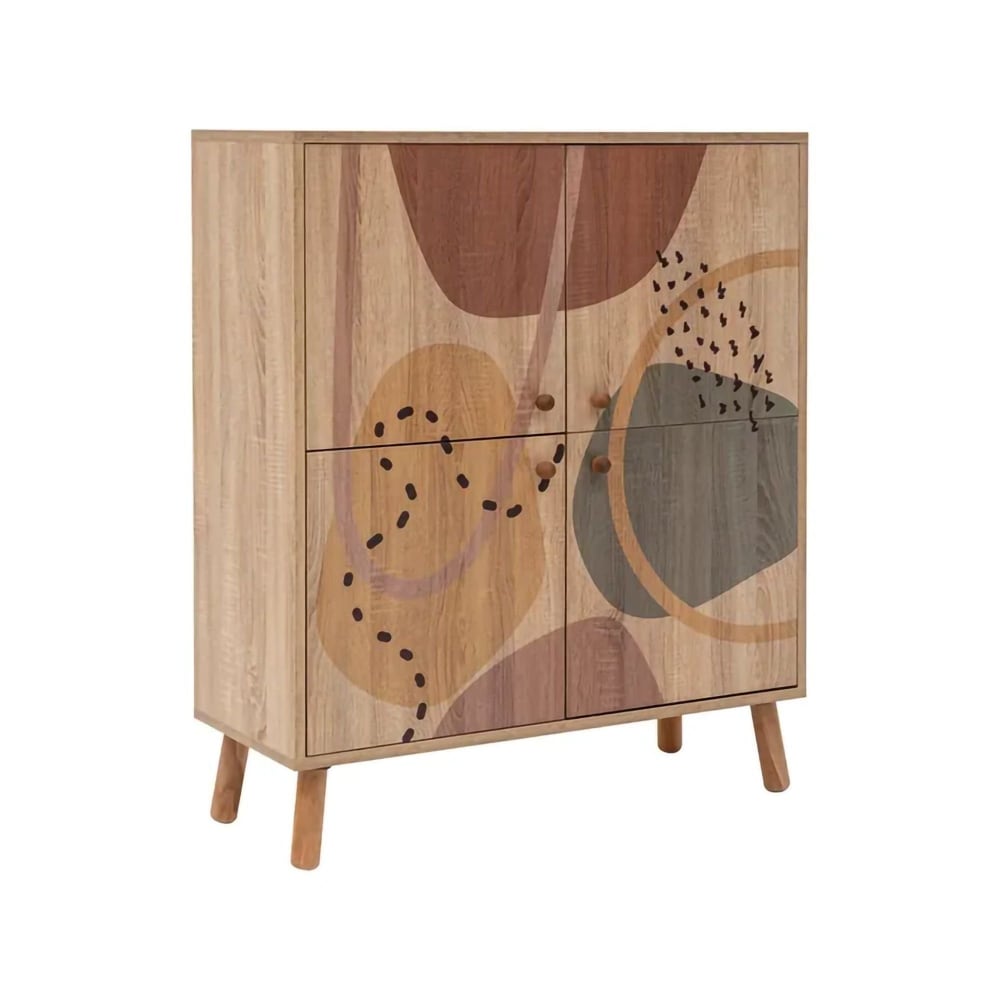 Buffet haut AGYEMANG multicolore effet bois 95 cm