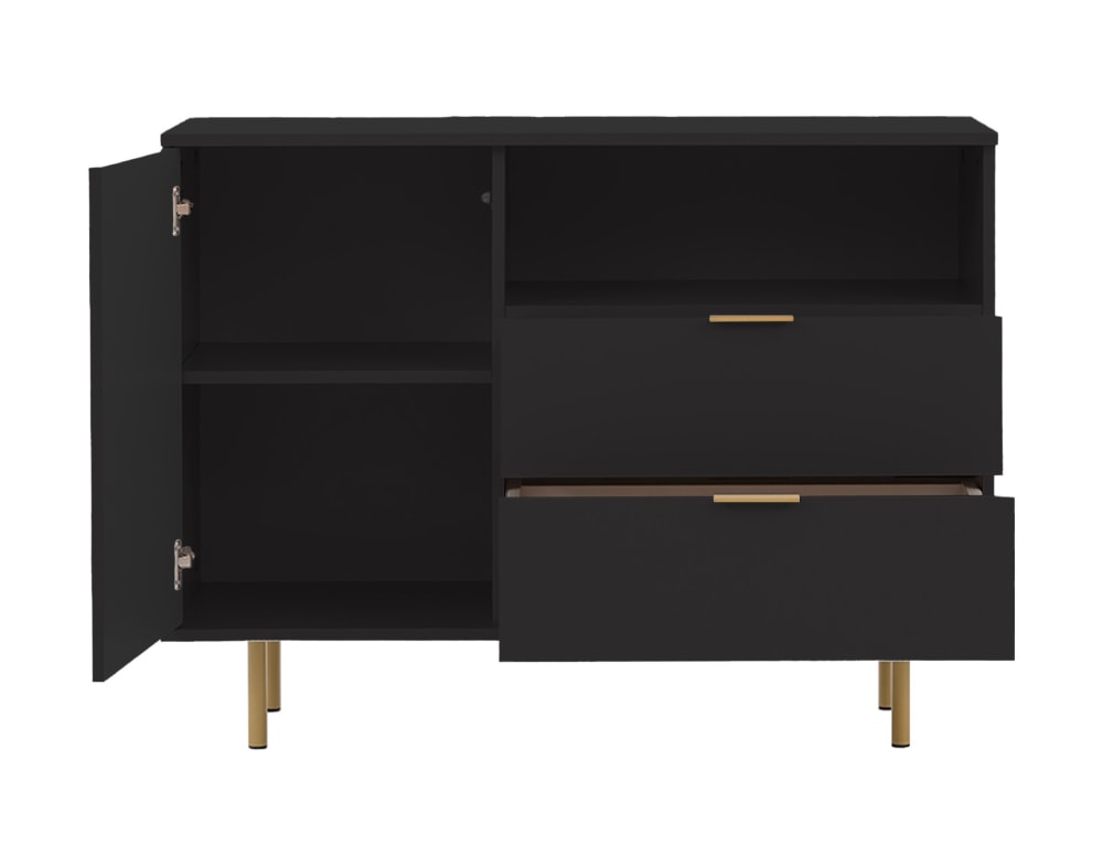 Buffet MONICA porte et tiroirs ouverts