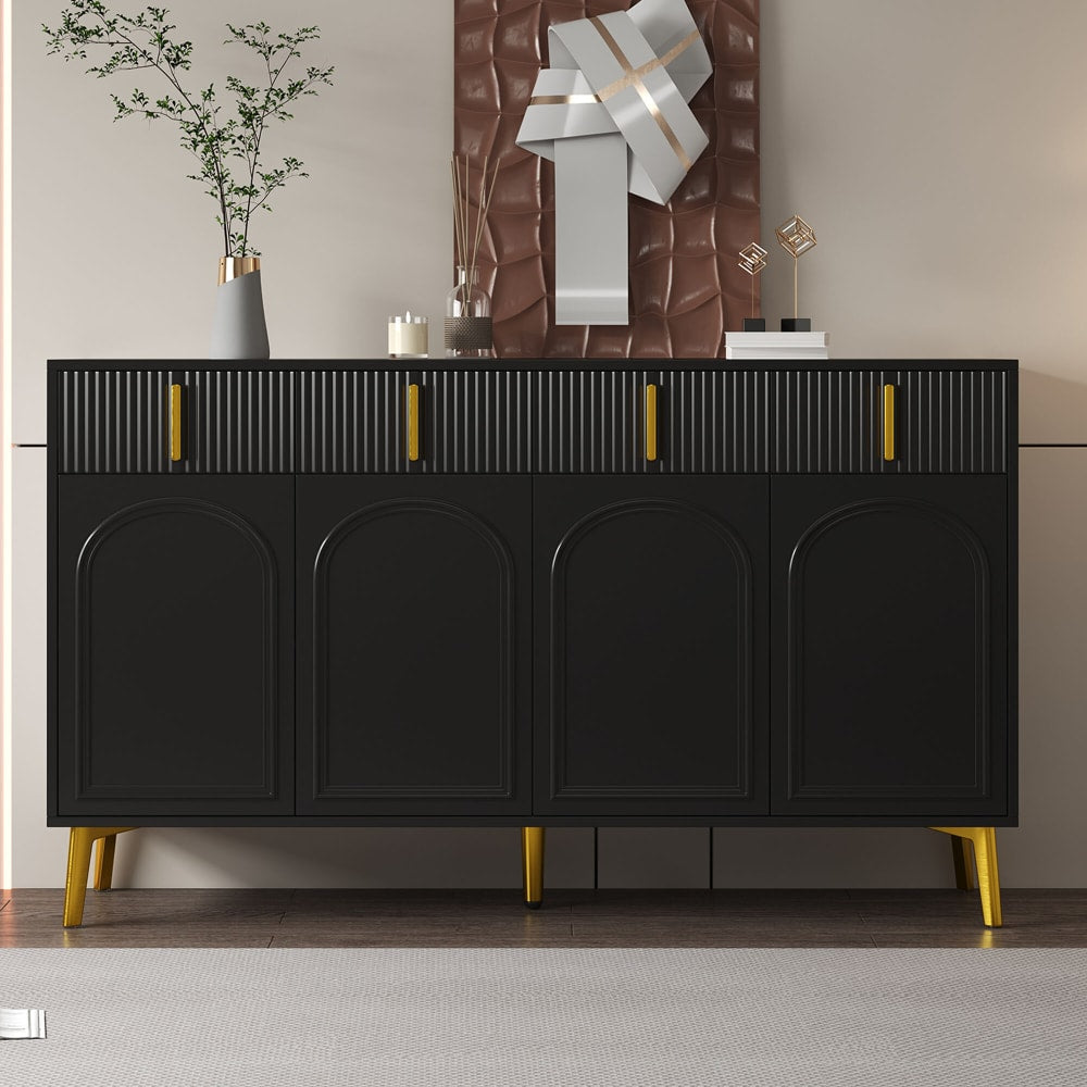 Buffet URBAN MEUBLE ouvert sur ses étagères réglables