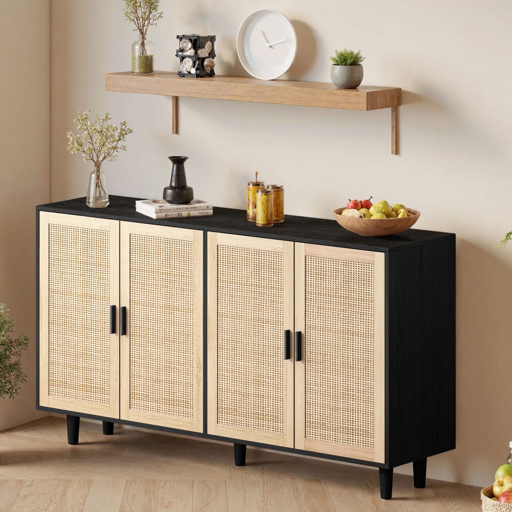 Buffet URBAN MEUBLE portes ouvertes sur les étagères réglables
