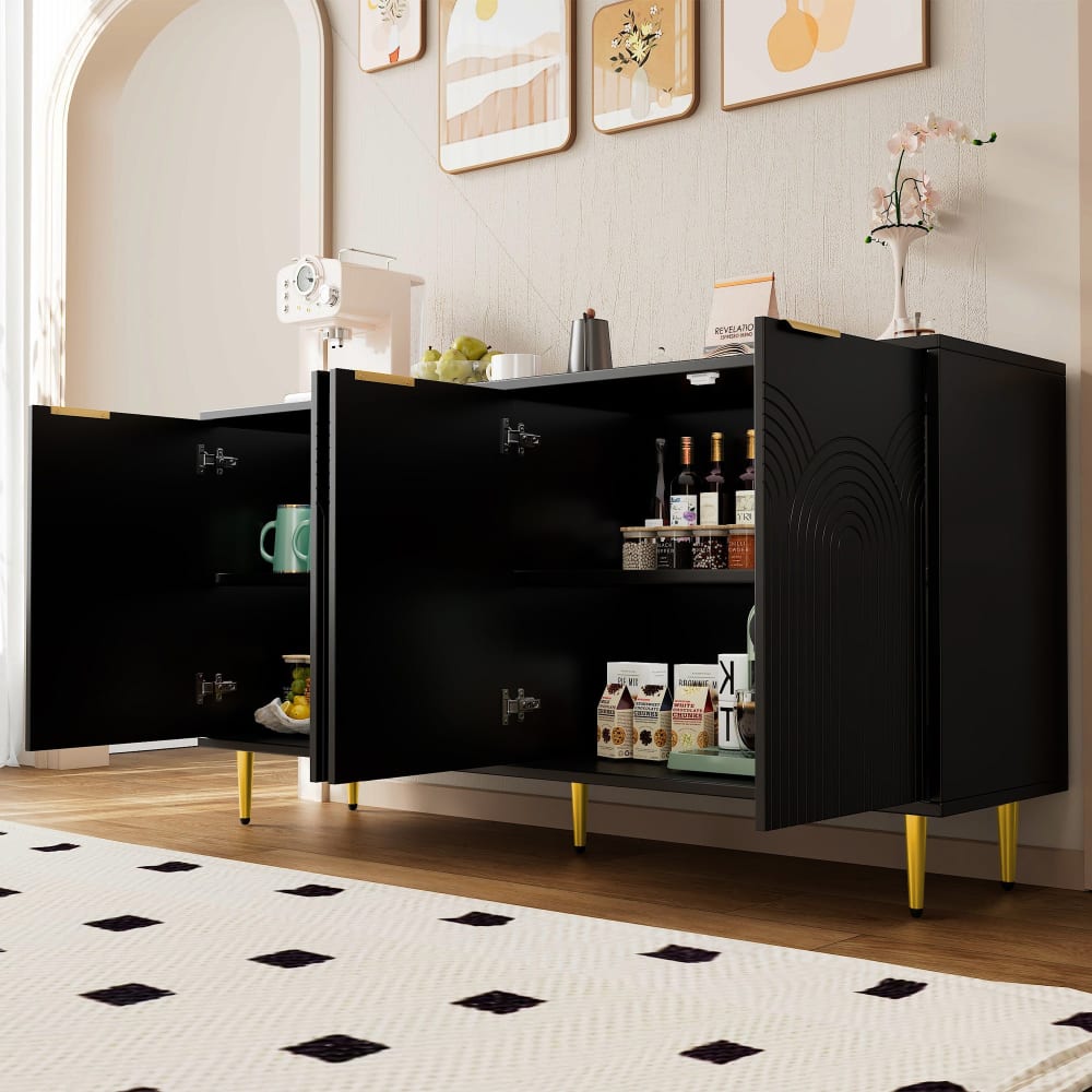 Buffet URBAN MEUBLE portes ouvertes sur les étagères réglables