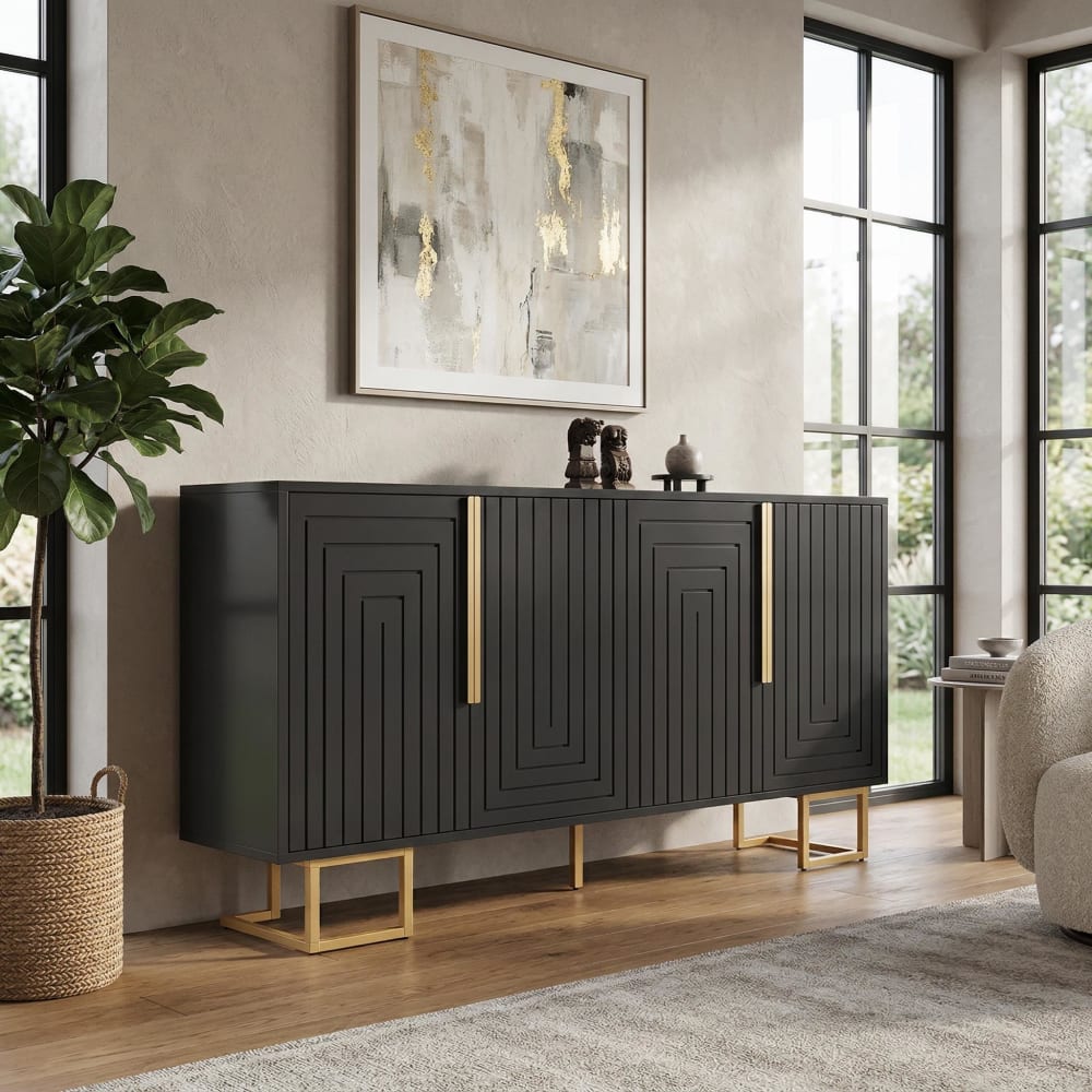 Détail des motifs géométriques du buffet URBAN MEUBLE