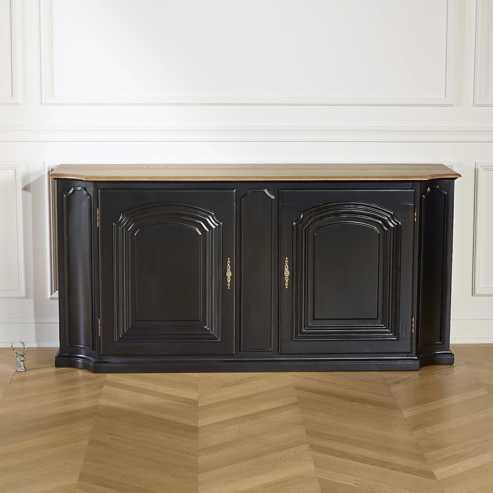 Buffet ELISABETH portes moulurées ouvertes