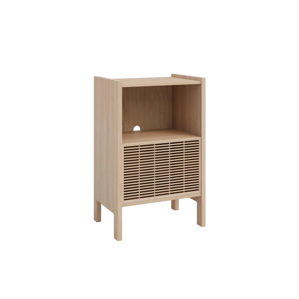 Petit buffet à vinyles BASTER en pin massif verni naturel 59 cm