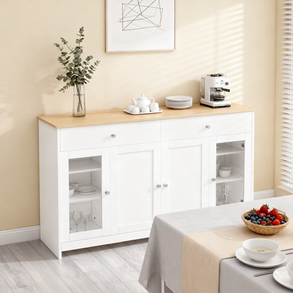 Buffet MEUBLES COSY portes ouvertes sur les étagères