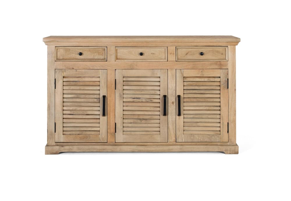 Buffet bahut VENECIA en manguier massif naturel 150 cm à 3 portes et 3 tiroirs