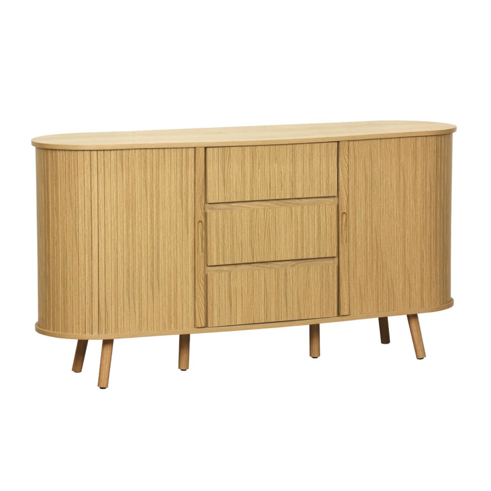 Buffet scandinave LEGACY naturel 150 cm à 2 portes coulissantes et 3 tiroirs