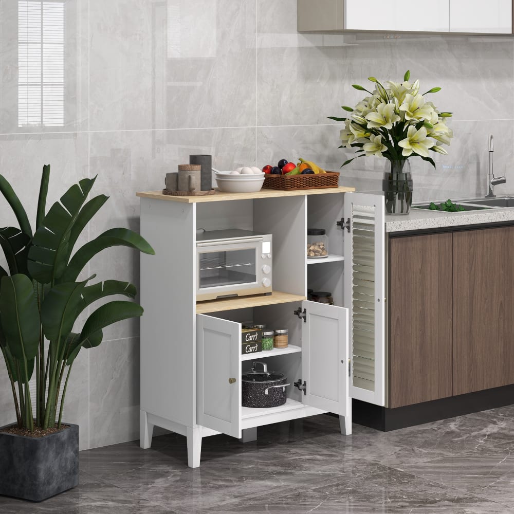 Buffet HOMCOM porte vitrée ouverte