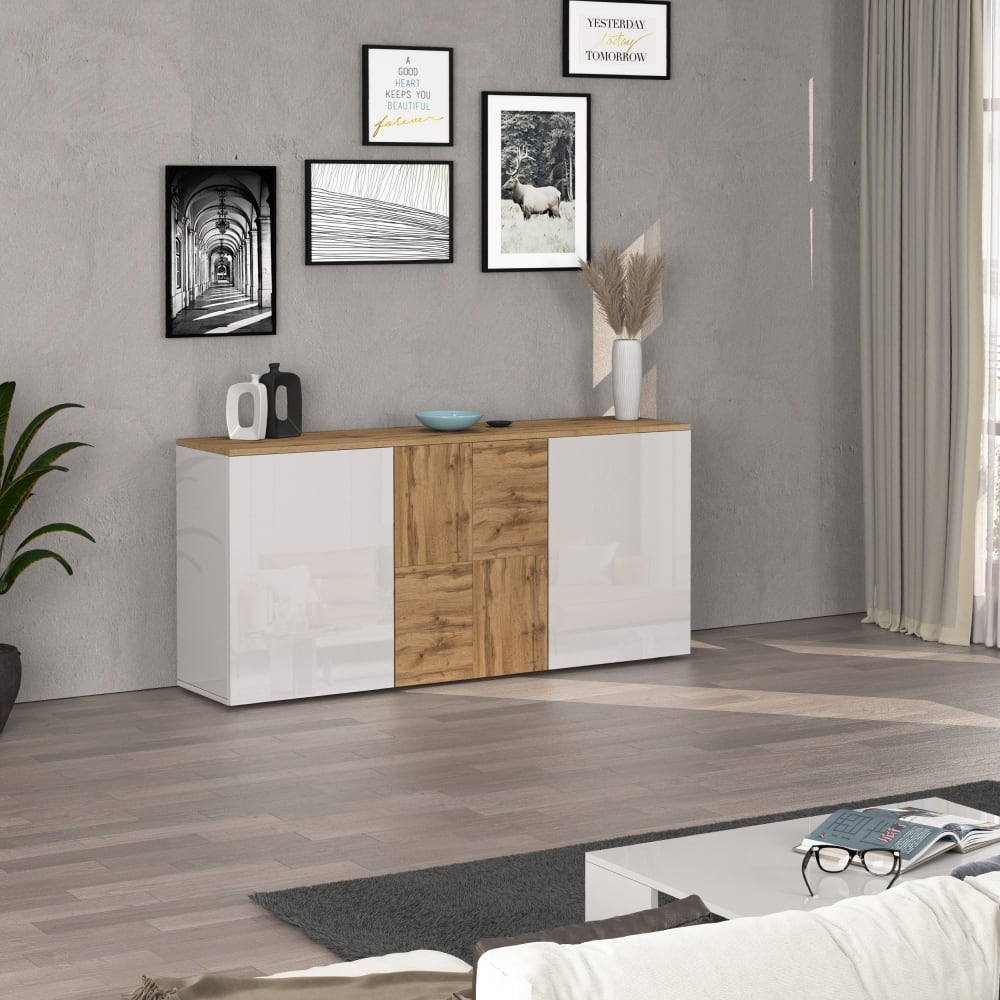 Buffet ISEO fixé au mur dans un séjour