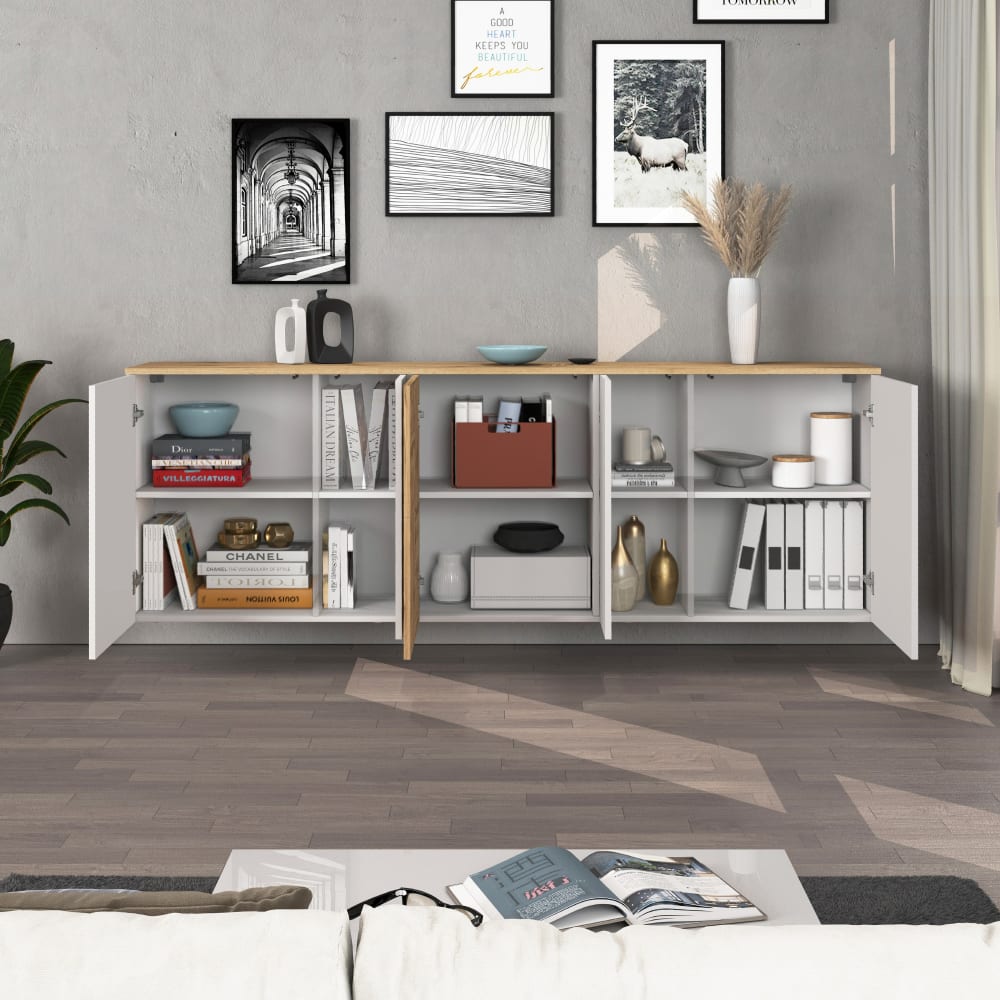 Buffet ISEO fixé au mur avec portes ouvertes