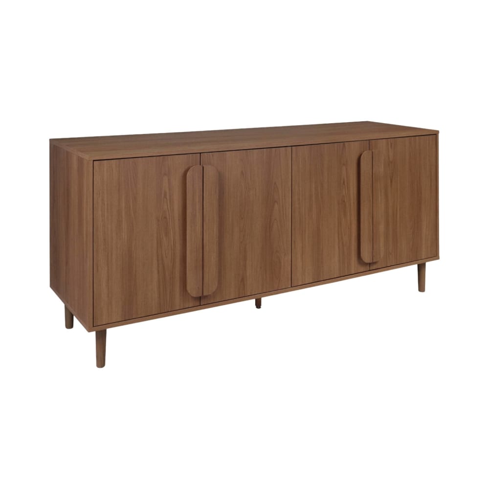 Buffet enfilade vintage JULIANA décor noyer 160 cm à 4 portes