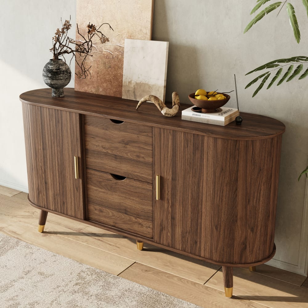 Portes coulissantes ouvertes du buffet URBAN MEUBLE