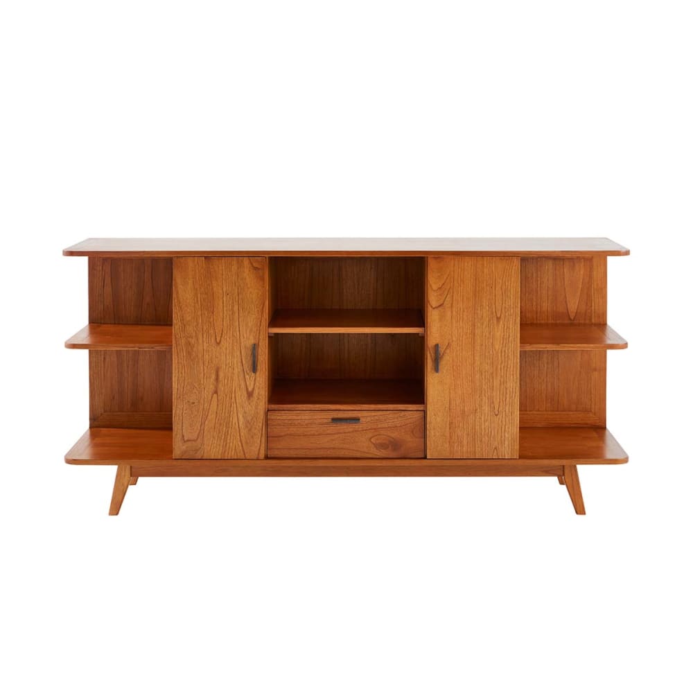 Buffet bahut vintage CELESTE en mindi massif foncé 180 cm