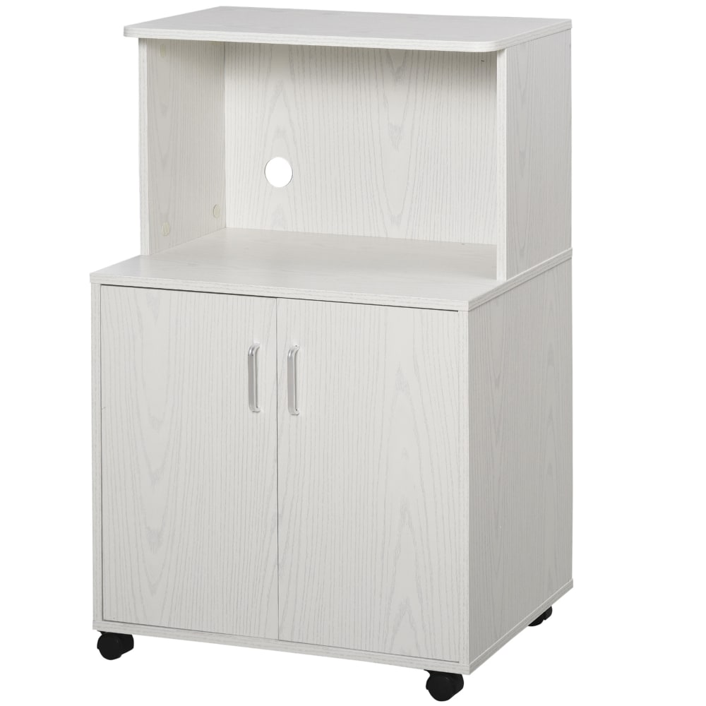 Petit buffet desserte HOMCOM blanc 60 cm sur roulettes
