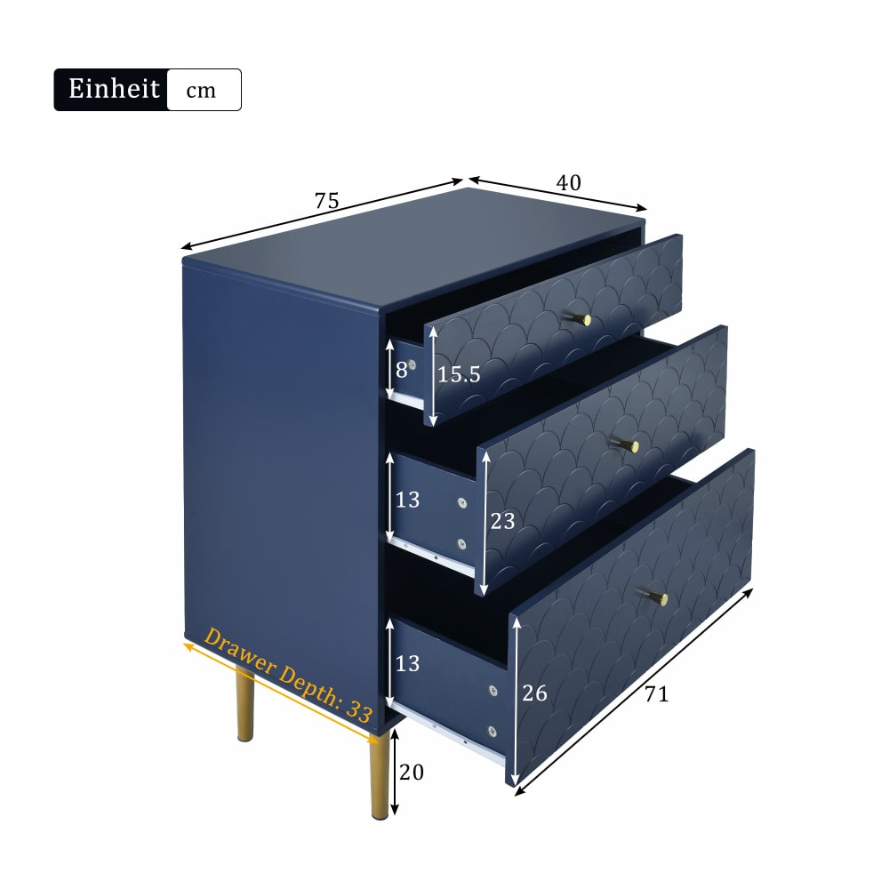 Buffet URBAN MEUBLE tiroirs ouverts et pieds champagne