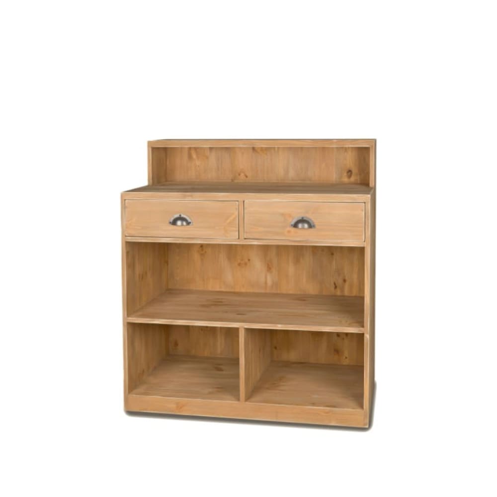 Buffet comptoir d'accueil TRADIS en bois massif 99 cm