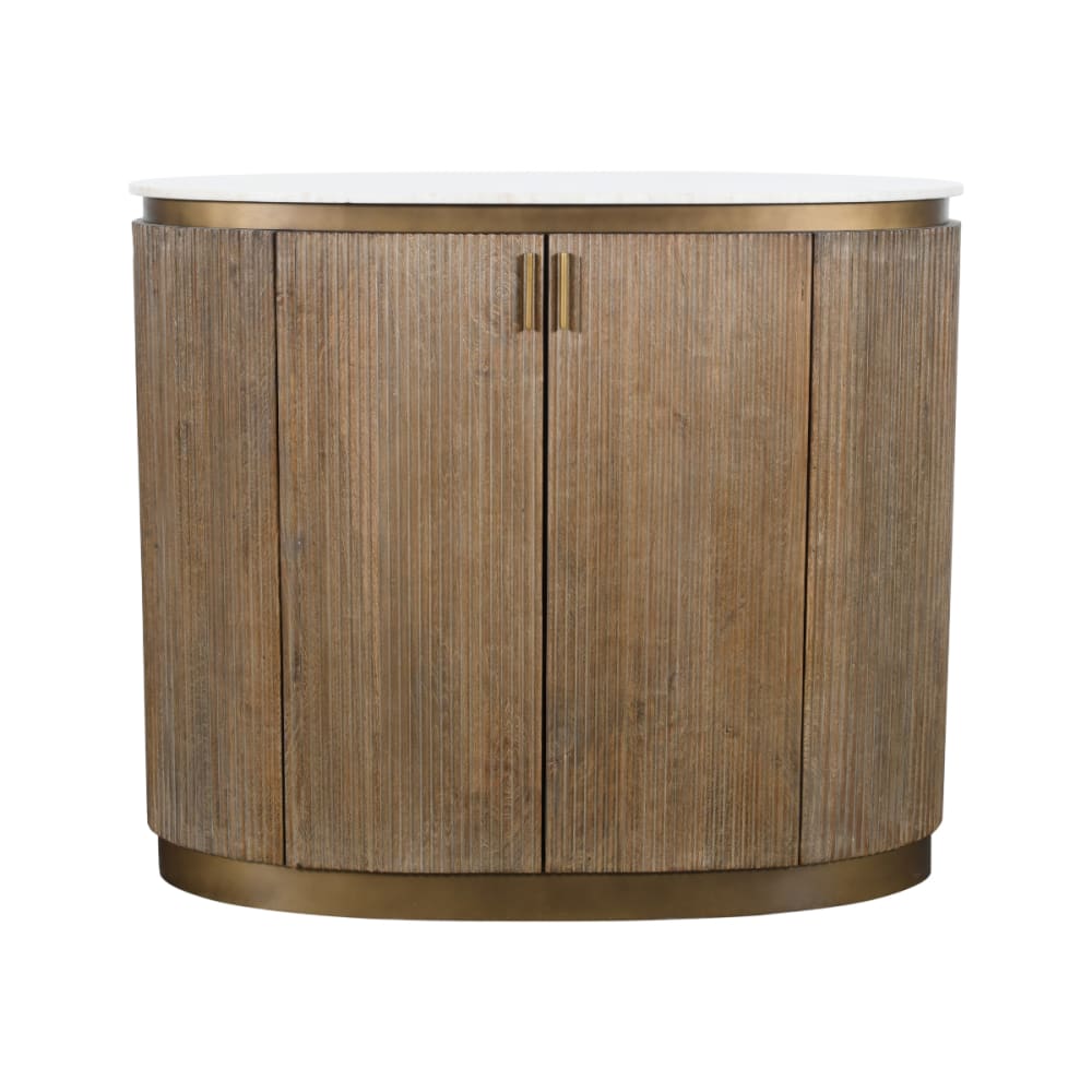 Comptoir buffet BUREN en manguier massif et marbre 120 cm
