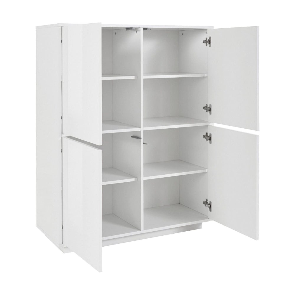 Buffet haut suspendu ARA blanc brillant 4 portes 100 cm