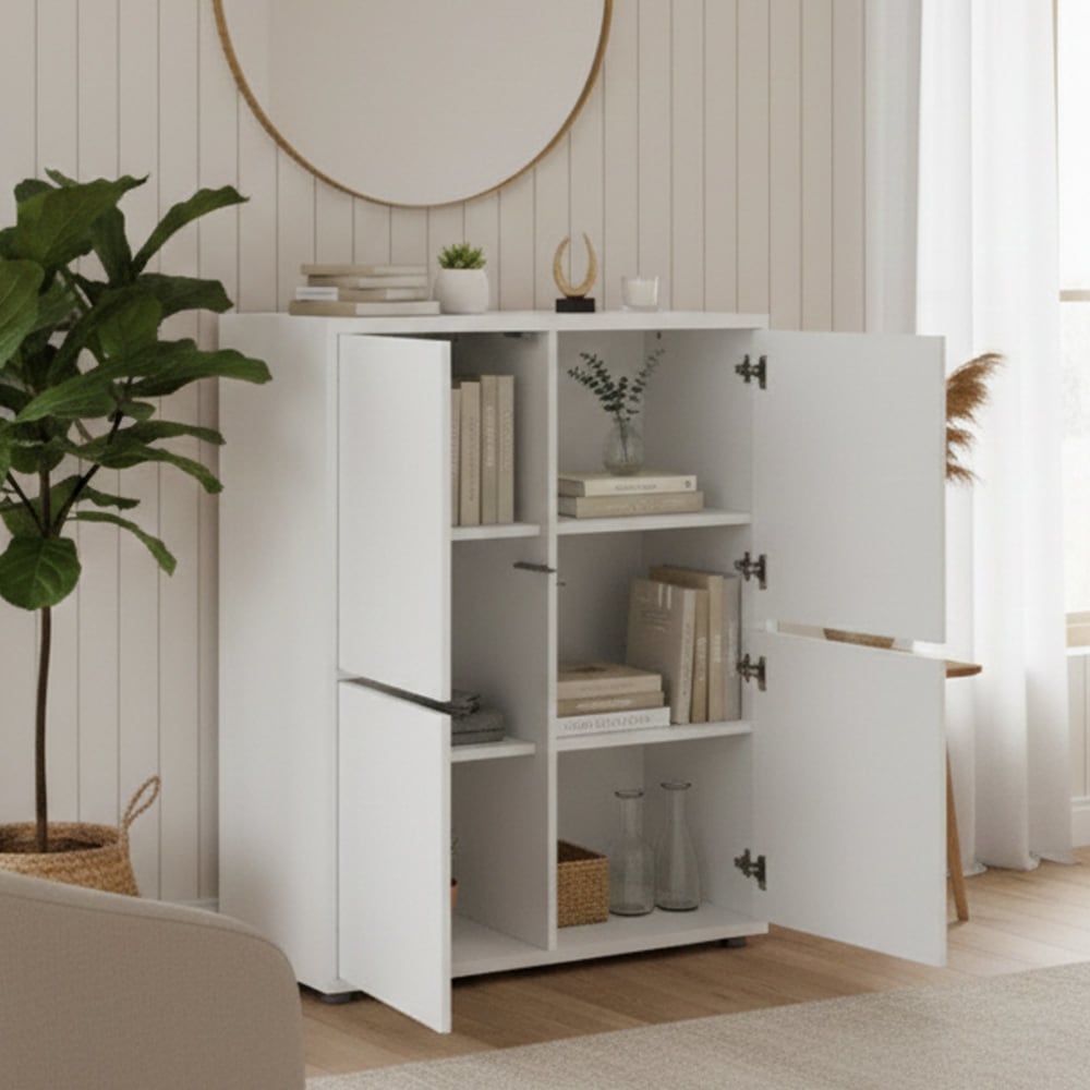Buffet ARA portes ouvertes et étagères intérieures