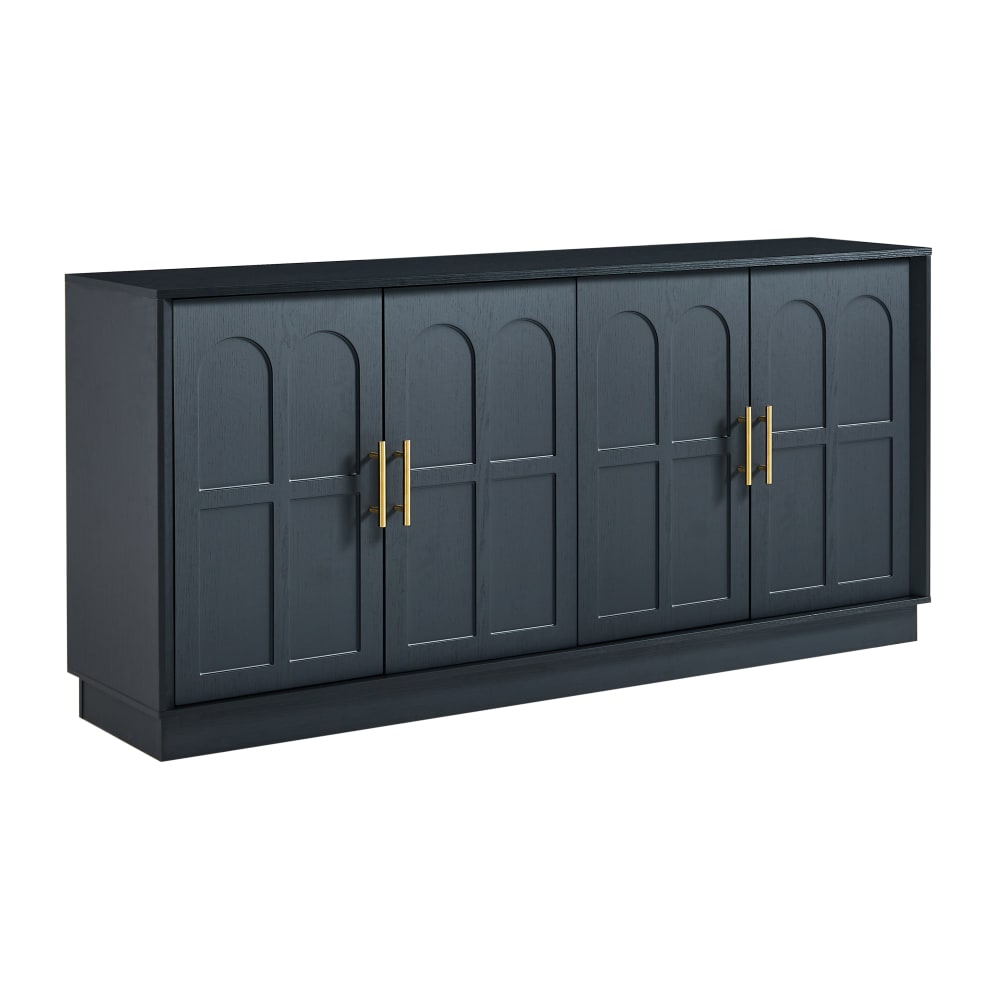 Grand buffet URBAN MEUBLE noir 169 cm à façade courbée et arches sculptées