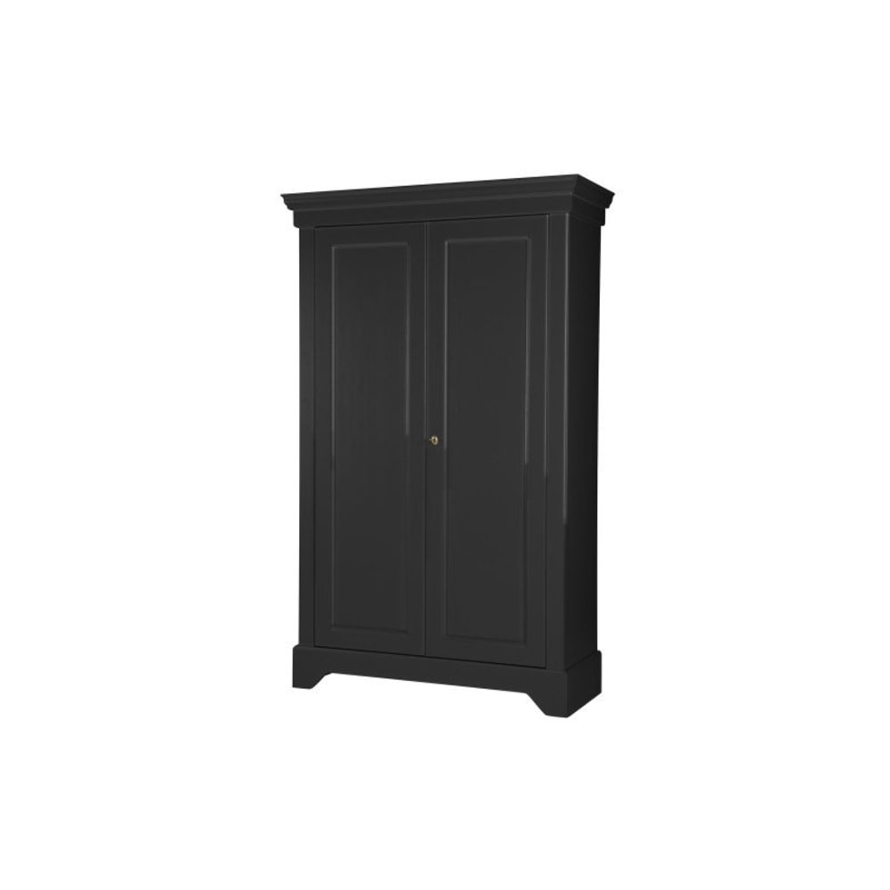 Grand buffet vintage en pin et métal noir 118 cm - HERMINE