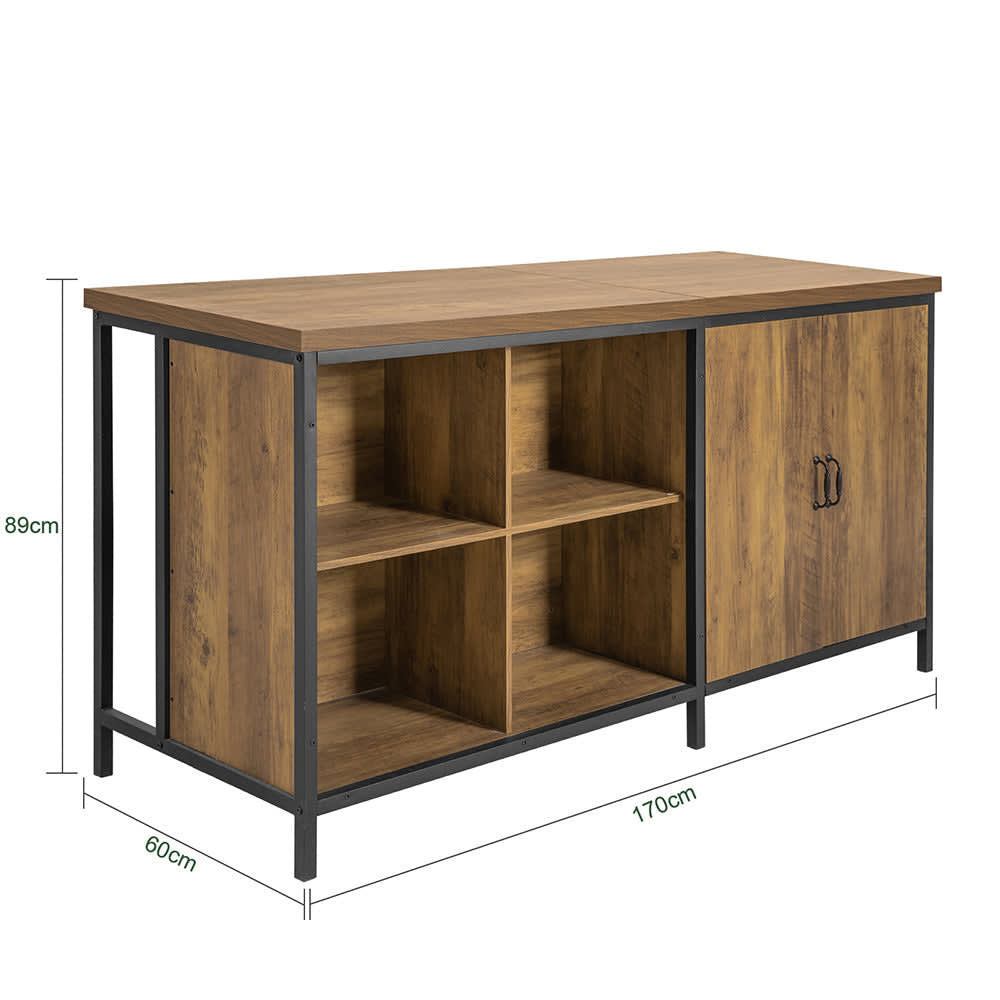 Buffet SOBUY portes ouvertes sur son rangement fermé