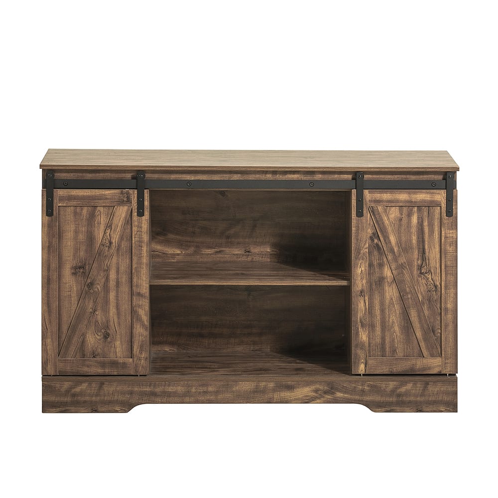 Buffet SOBUY effet bois marron et métal noir 120 cm