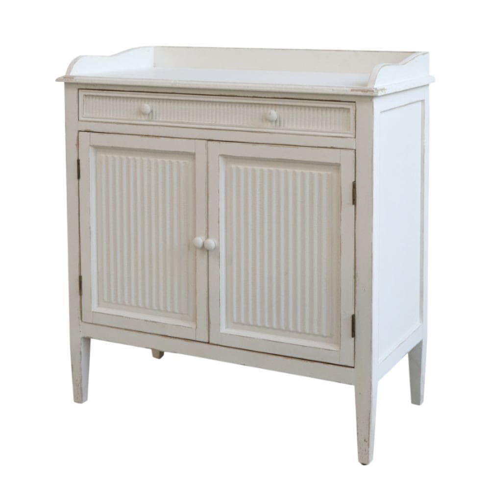 Petit buffet CHEMIN DE CAMPAGNE en bois blanc antique de 83 cm