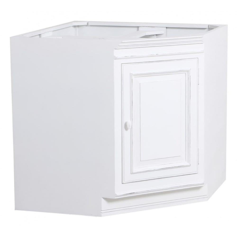 Détail de la patine blanche du buffet d'angle HARMONIE
