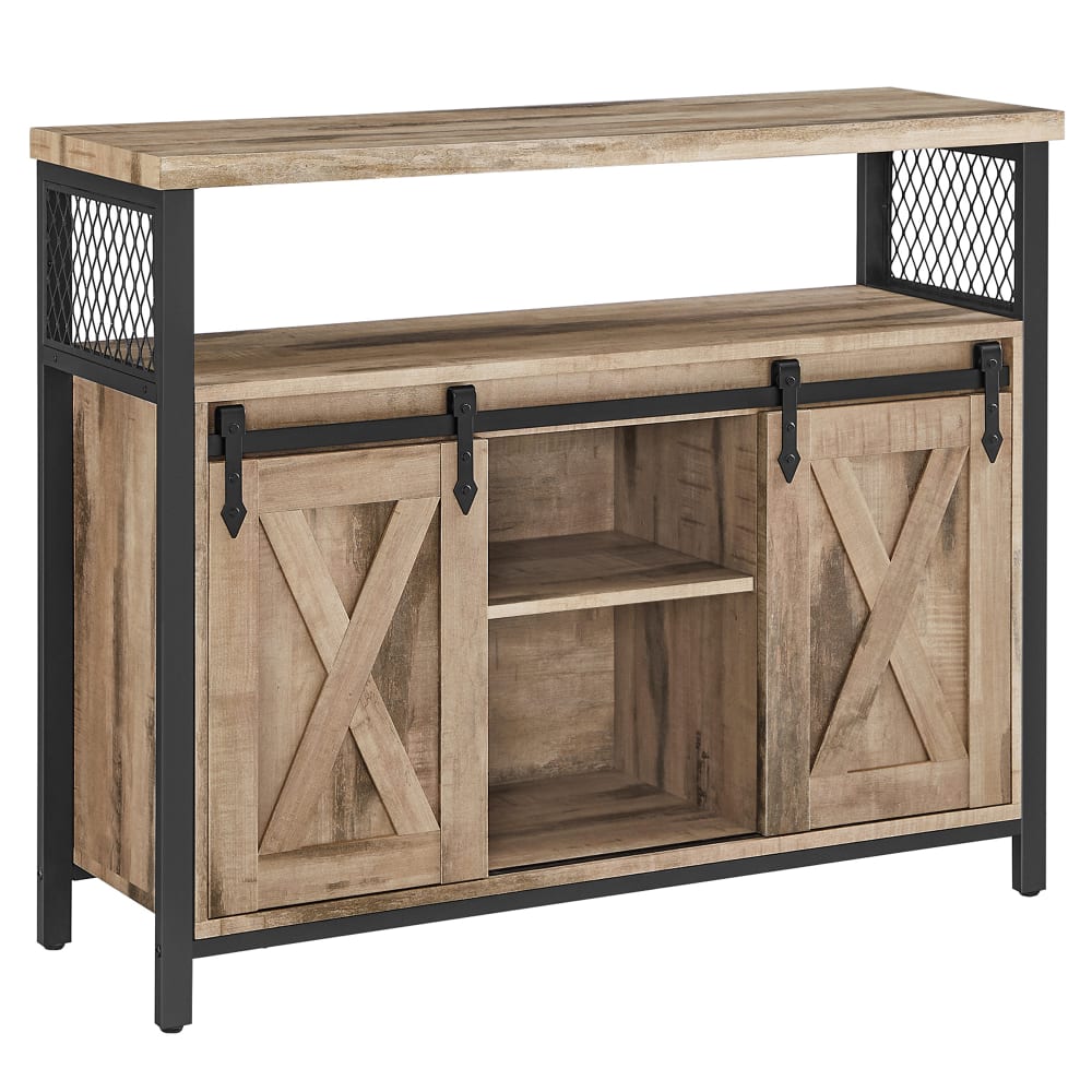 Buffet de rangement VASAGLE effet bois et métal noir 100 cm