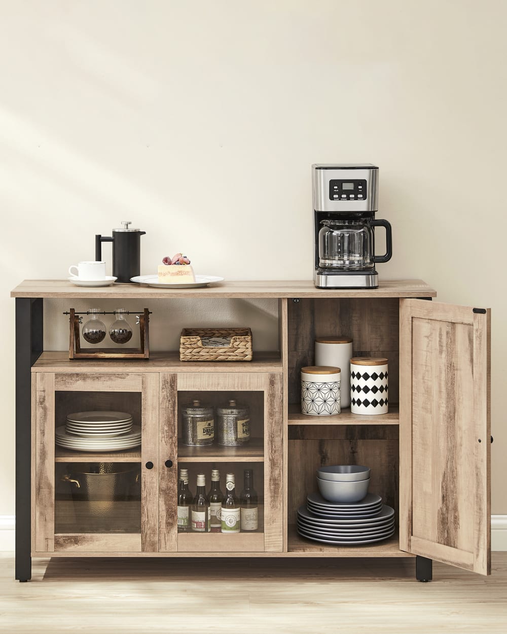 Buffet VASAGLE portes ouvertes
