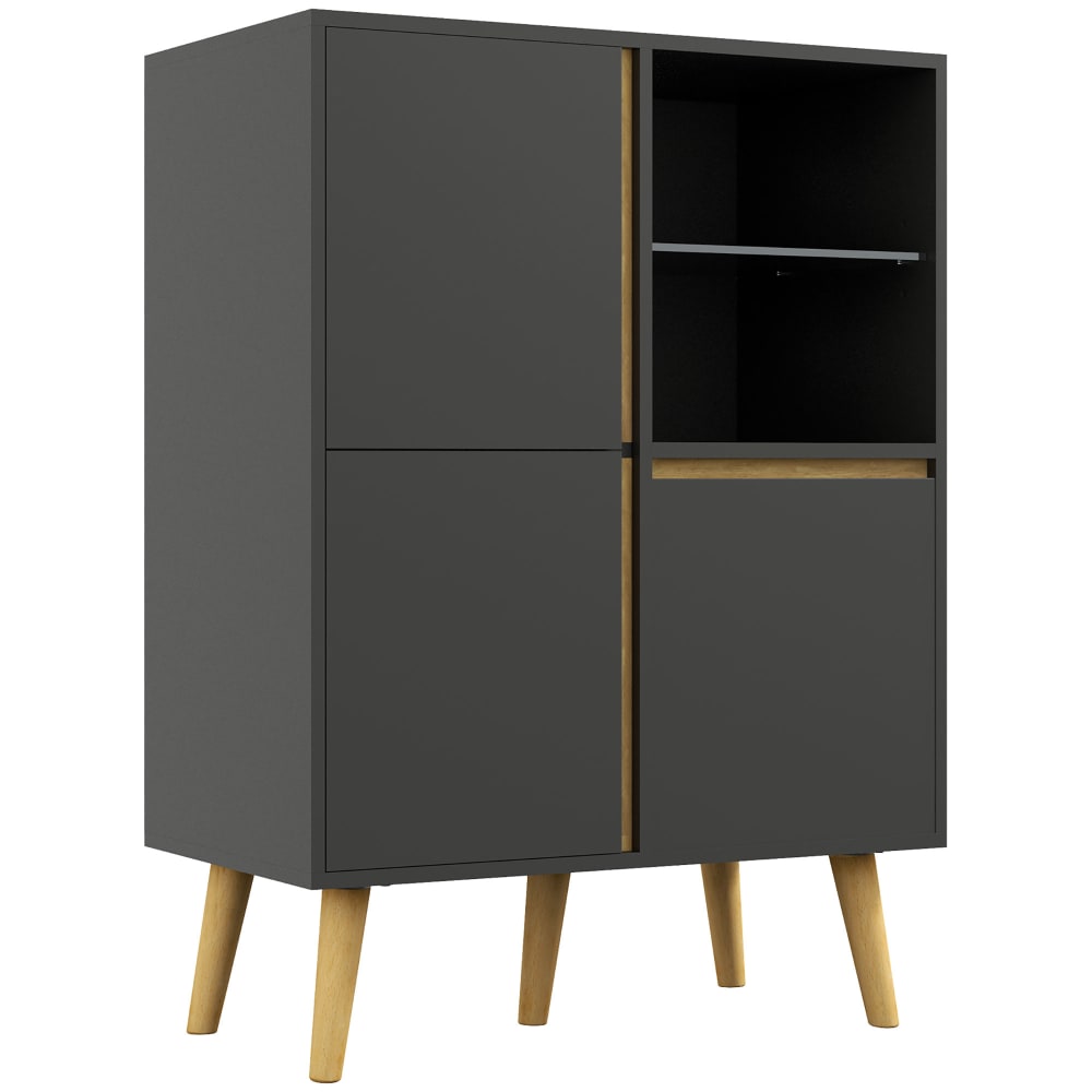 Buffet HOMCOM gris foncé à étagères réglables 70 cm
