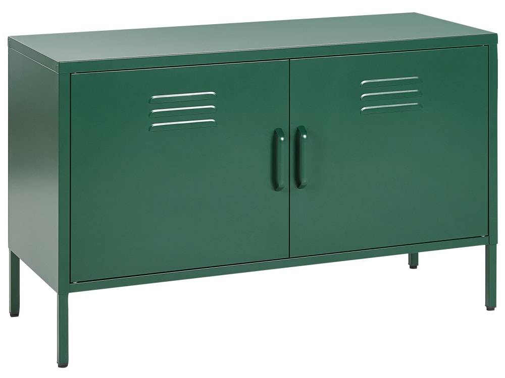 Buffet de rangement URIA en acier vert 100 cm à 2 portes