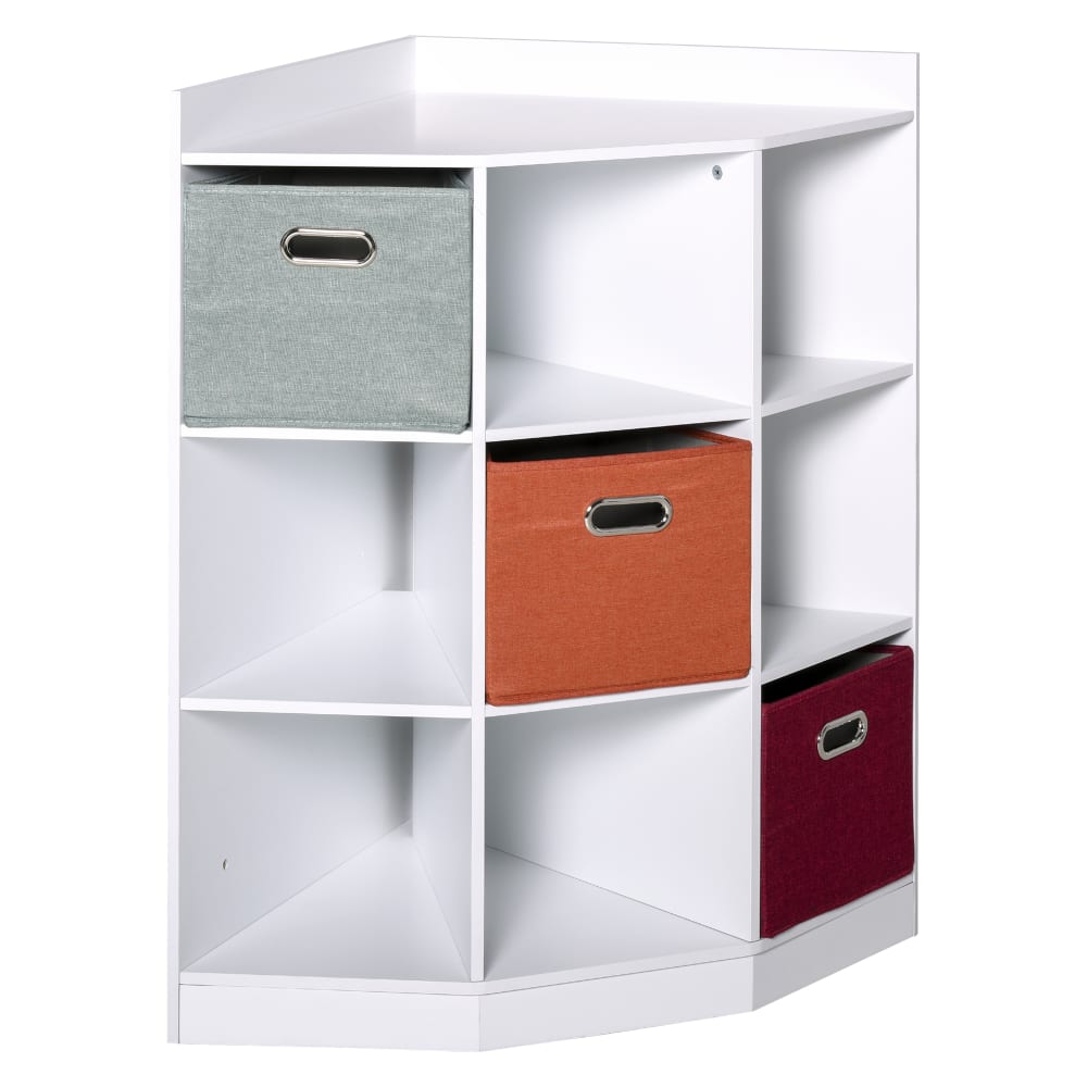 Buffet d'angle HOMCOM 9 niches et 3 tiroirs en MDF blanc