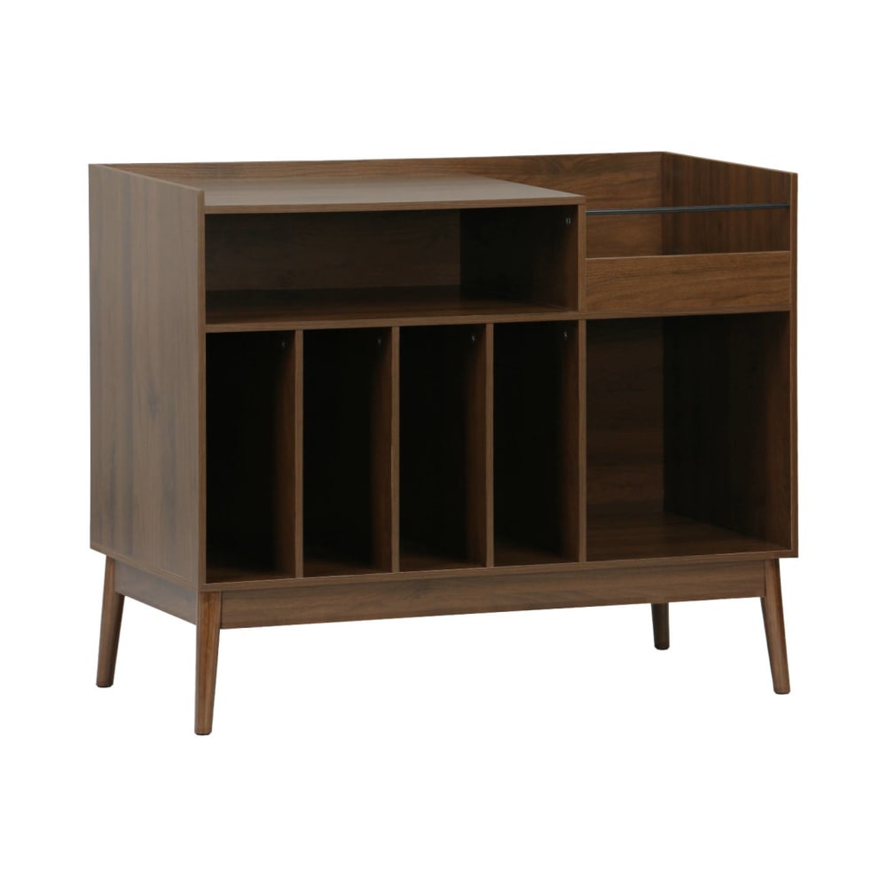 Buffet vinyles NEPAL effet noyer 100 cm avec pieds compas