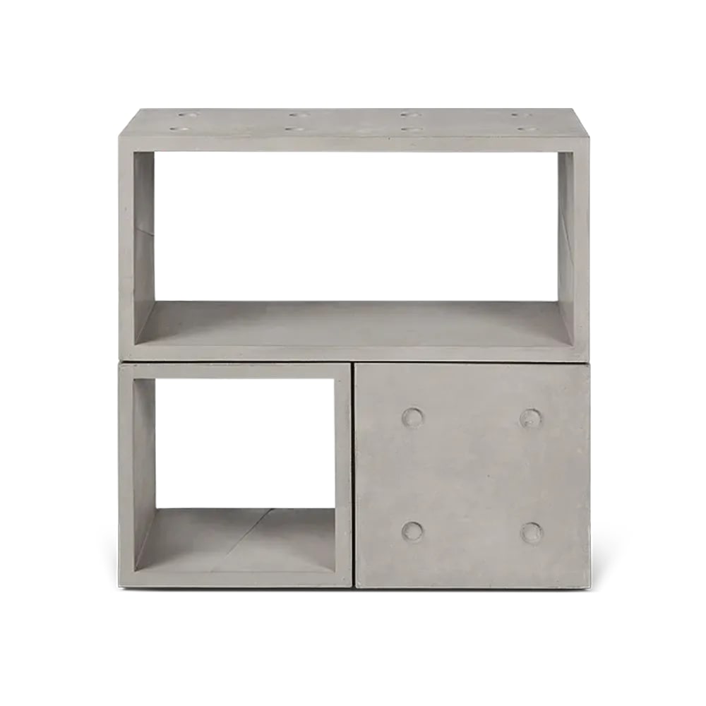 Petit buffet DICE en béton gris 75 cm composé de cubes