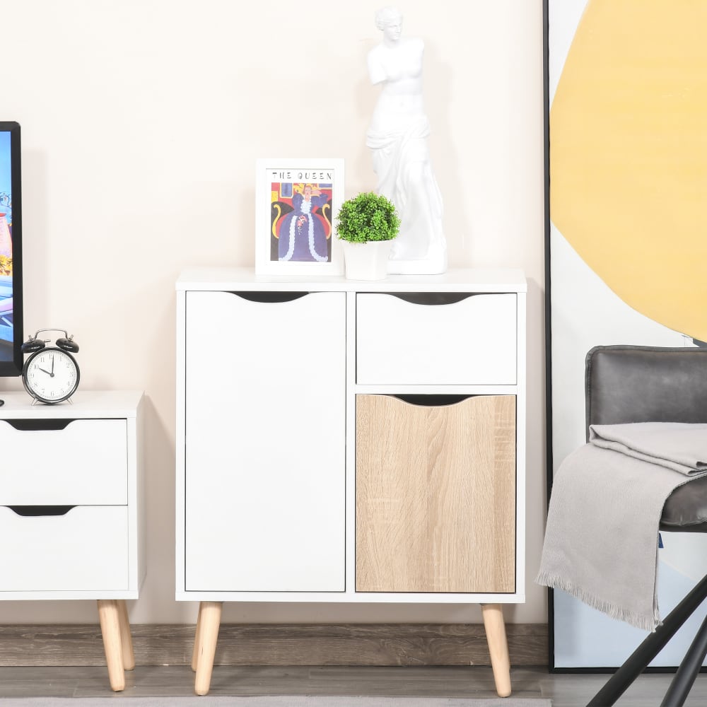Buffet HOMCOM portes ouvertes sur ses placards