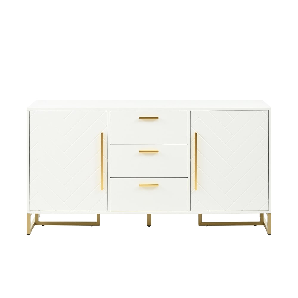 Buffet enfilade URBAN MEUBLE blanc à motif chevrons 145 cm